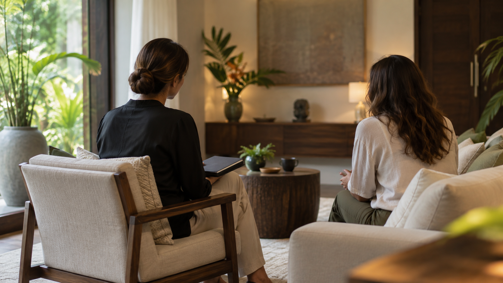 A confidential private consultation between a clinician and client